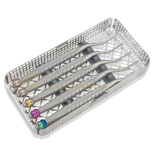 Set of 5 Bayonet Convex Osteotomes Free Sterilization Cassette