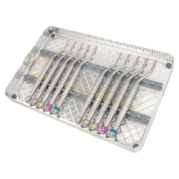 Osteotome Set of 10 Bayonet Osteotomes 5 Concave, 5 Convex with Washtray