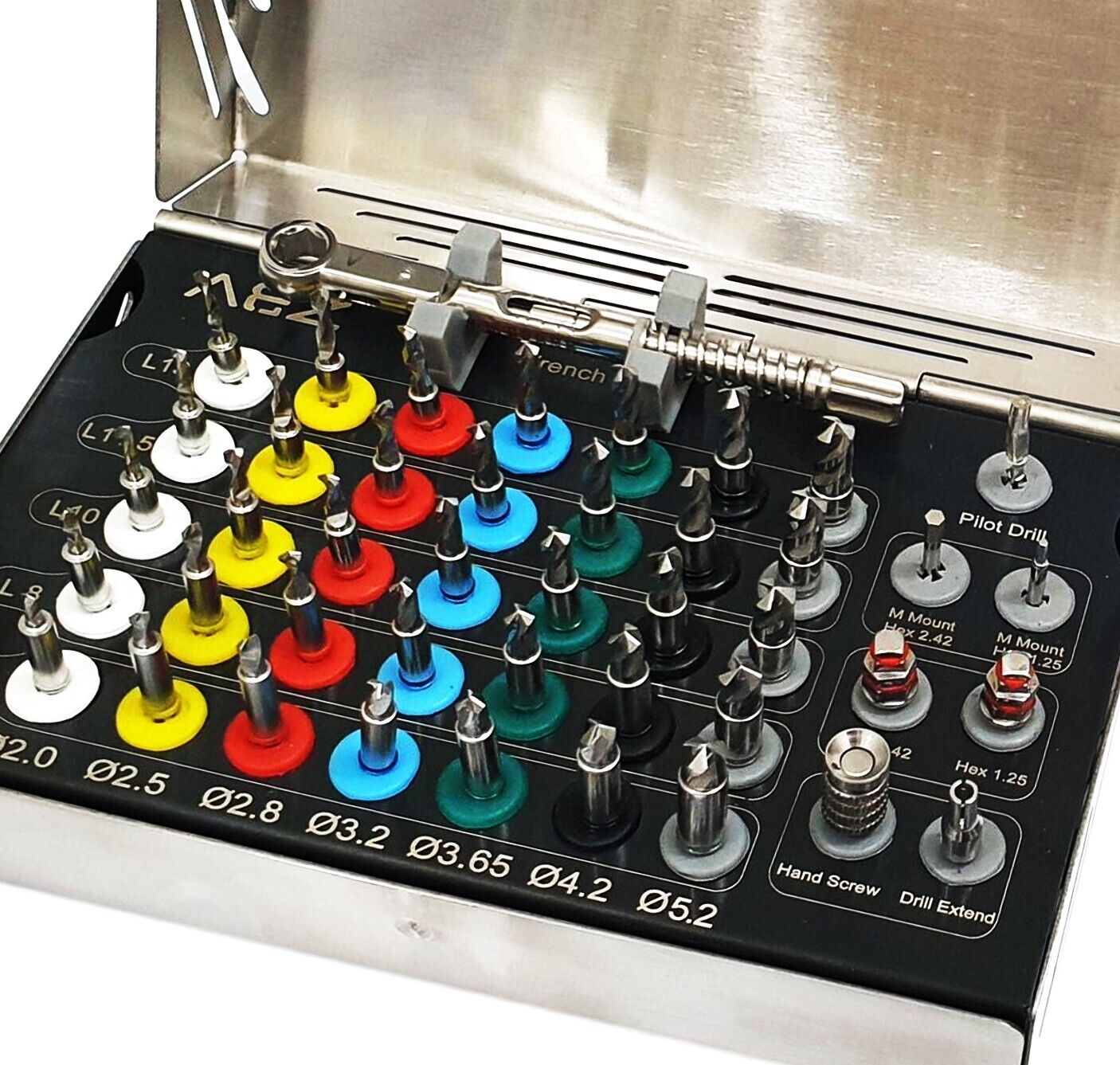 Dental Implant 35 Integral Stopper Drills with Drivers & Keys Complete Kit Dental Implant 35 Integral Stopper Drills with Drivers & Keys Complete Kit